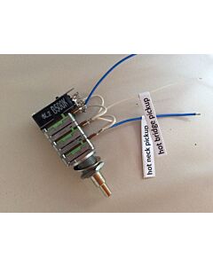 NOLL Prewired 500k/220k Volume/Blend Potentiometer Stacked Push/Pull 4/6mm Solid Shaft